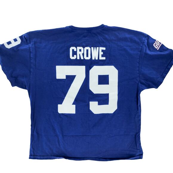Men’s NY Giants NFL Fanatics Pro Line Logo Football T-Shirt Crowe 79 Blue XXL - Picture 2 of 7